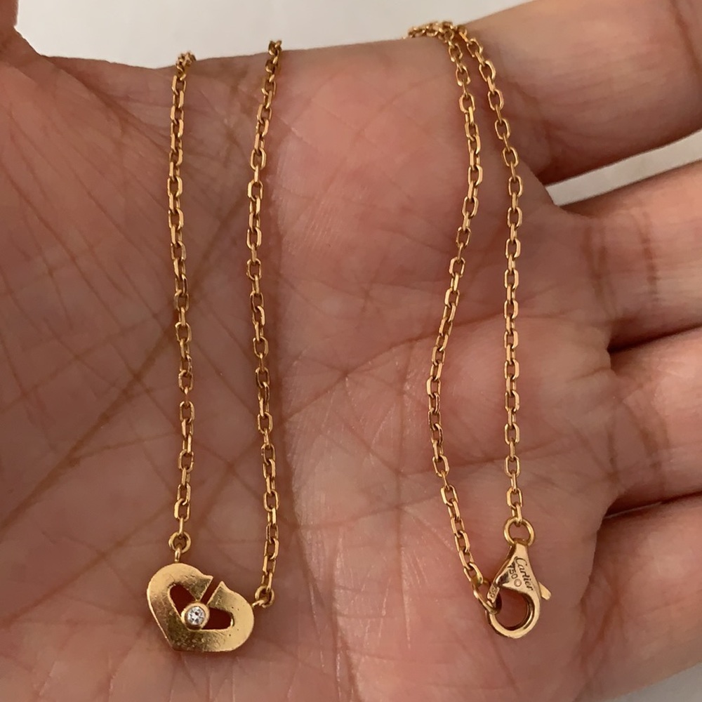 Cartier Necklace 18K Diamond Heart C de Cartier